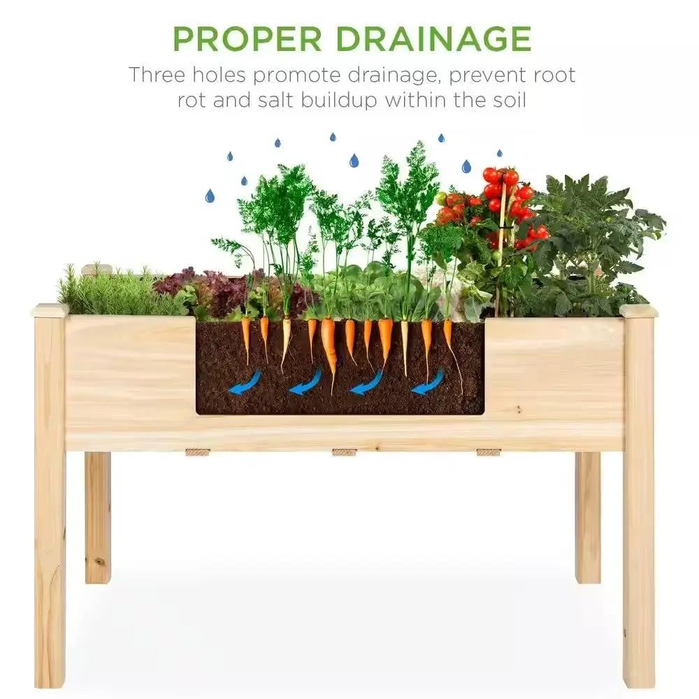Outdoor 4-ft x 2-ft Fir Wood Raised Garden Bed Planter Box by HomePacific