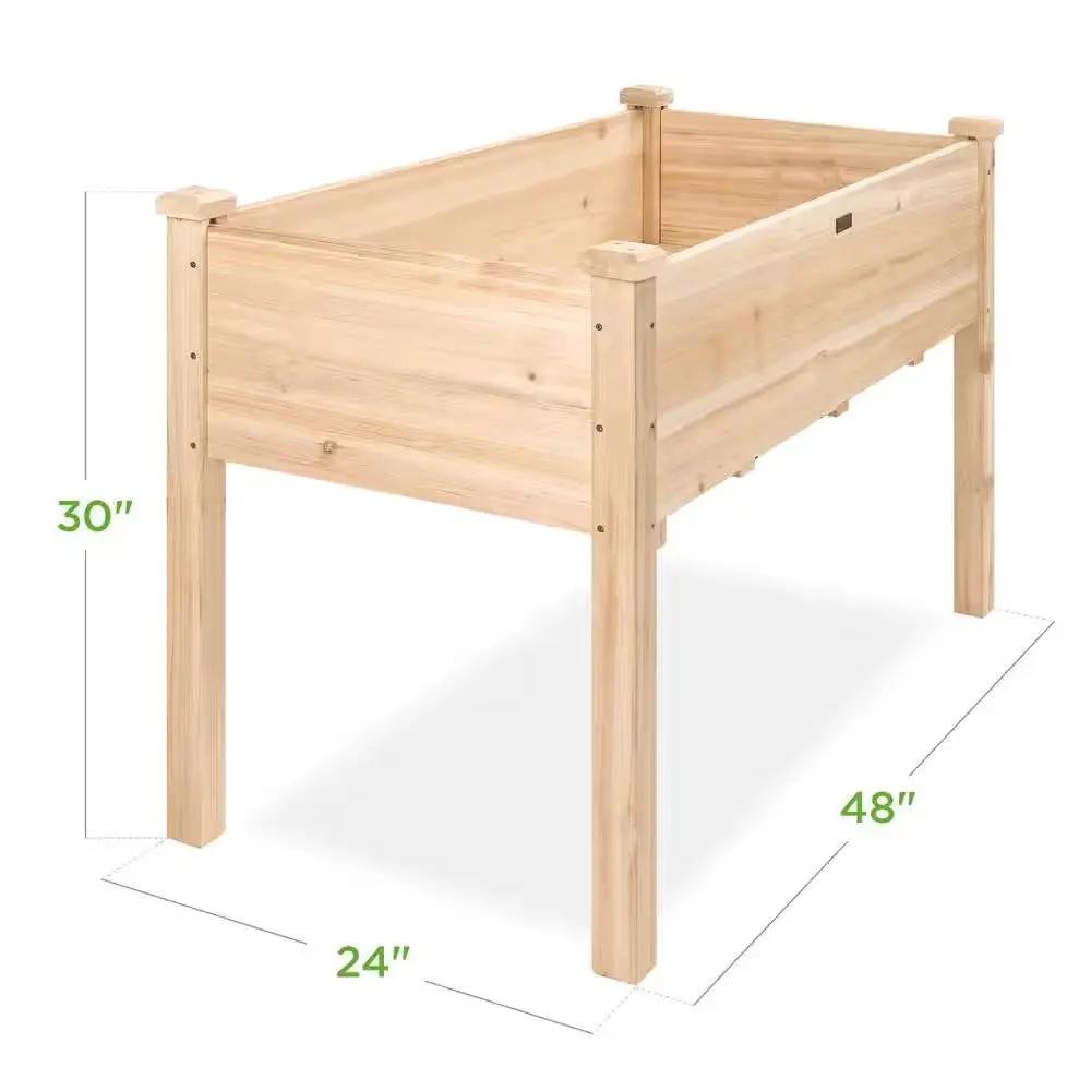 Outdoor 4-ft x 2-ft Fir Wood Raised Garden Bed Planter Box by HomePacific