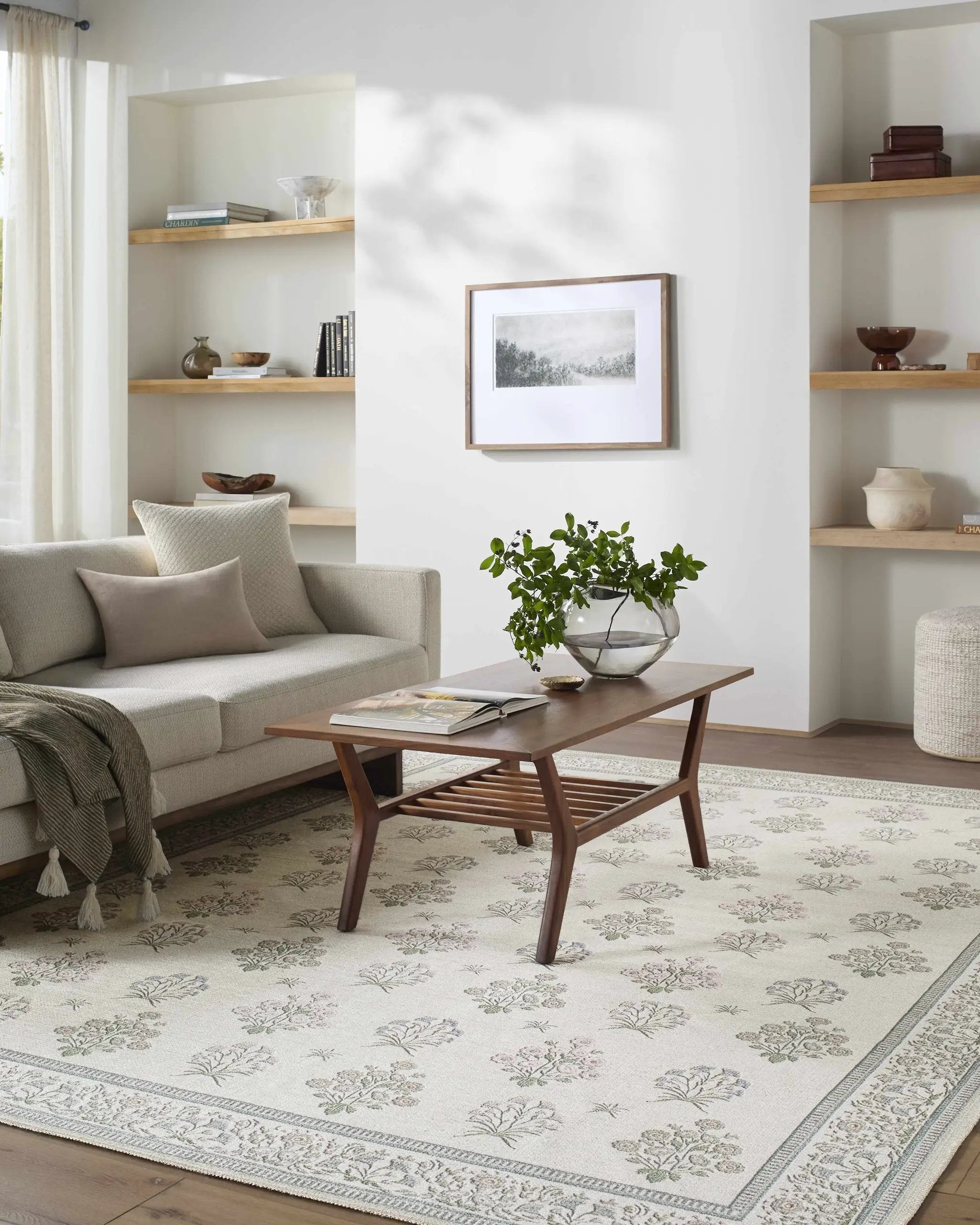 Aquene Ivory Washable Area Rug by Boutique Rugs
