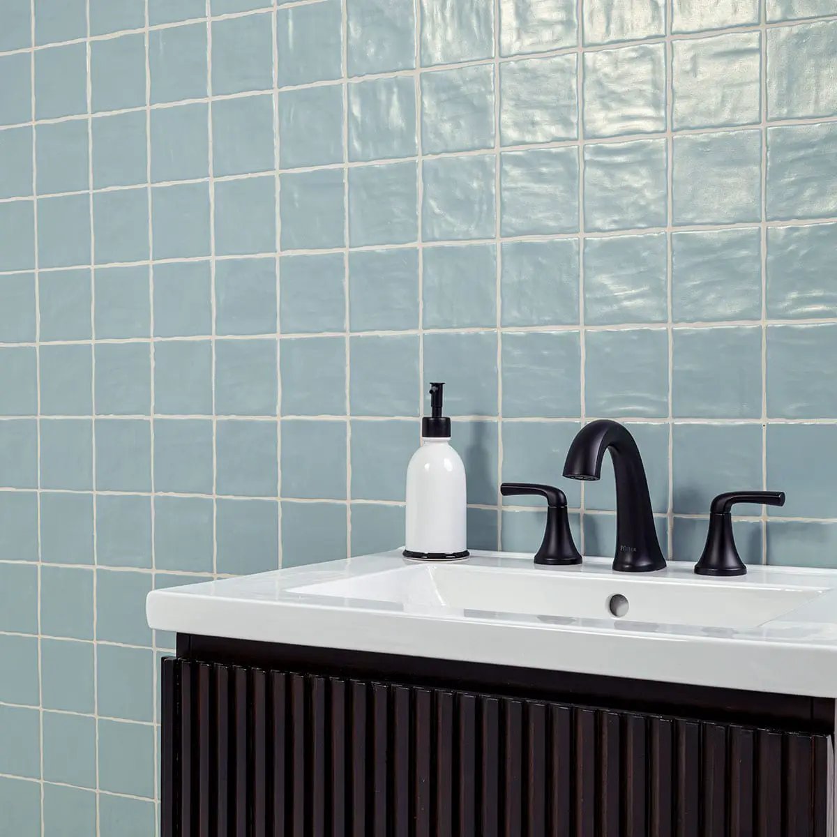 Zest Sky Tile 4x4 Satin Ceramic Mosaics 2.5x8 by MSI Surfaces