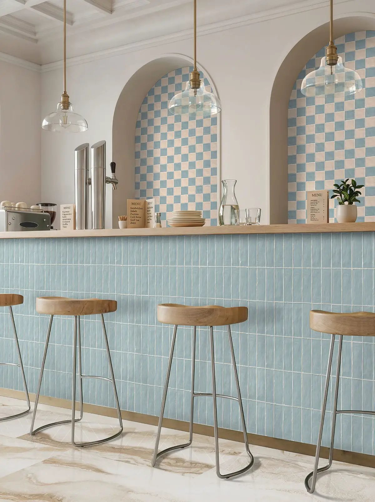 Zest Sky Tile 4x4 Satin Ceramic Mosaics by MSI Surfaces