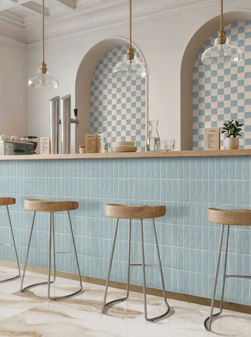 Zest Sky Tile 4x4 Satin Ceramic Mosaics by MSI Surfaces