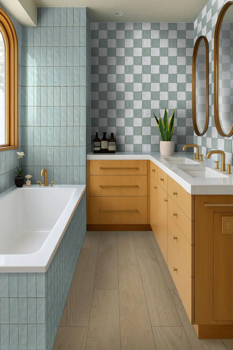 Zest Sky Tile 4x4 Satin Ceramic Mosaics 2.5x8 by MSI Surfaces