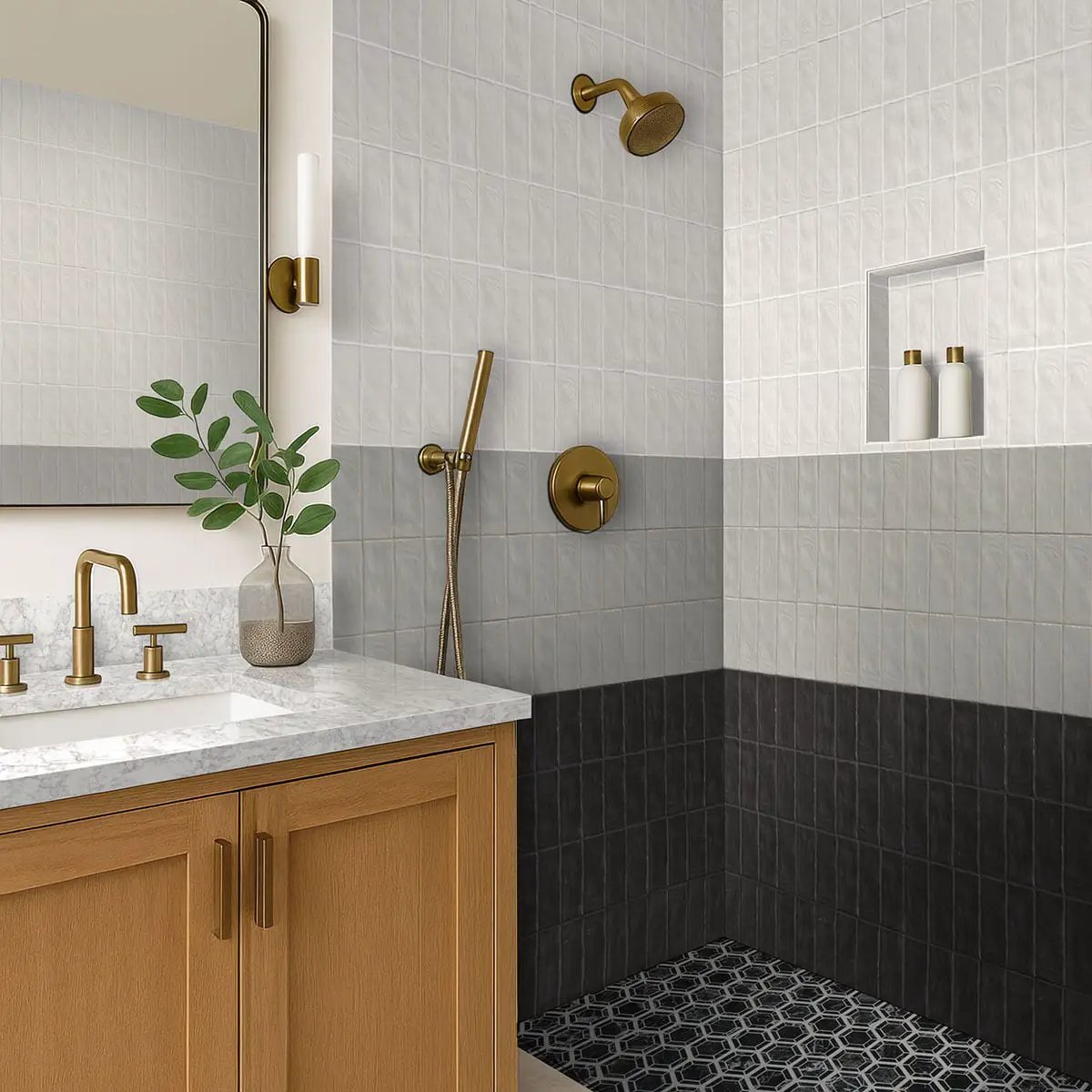 Zest Midnight Tile 4x4 Satin Ceramic Mosaics 2.5x8 by MSI Surfaces