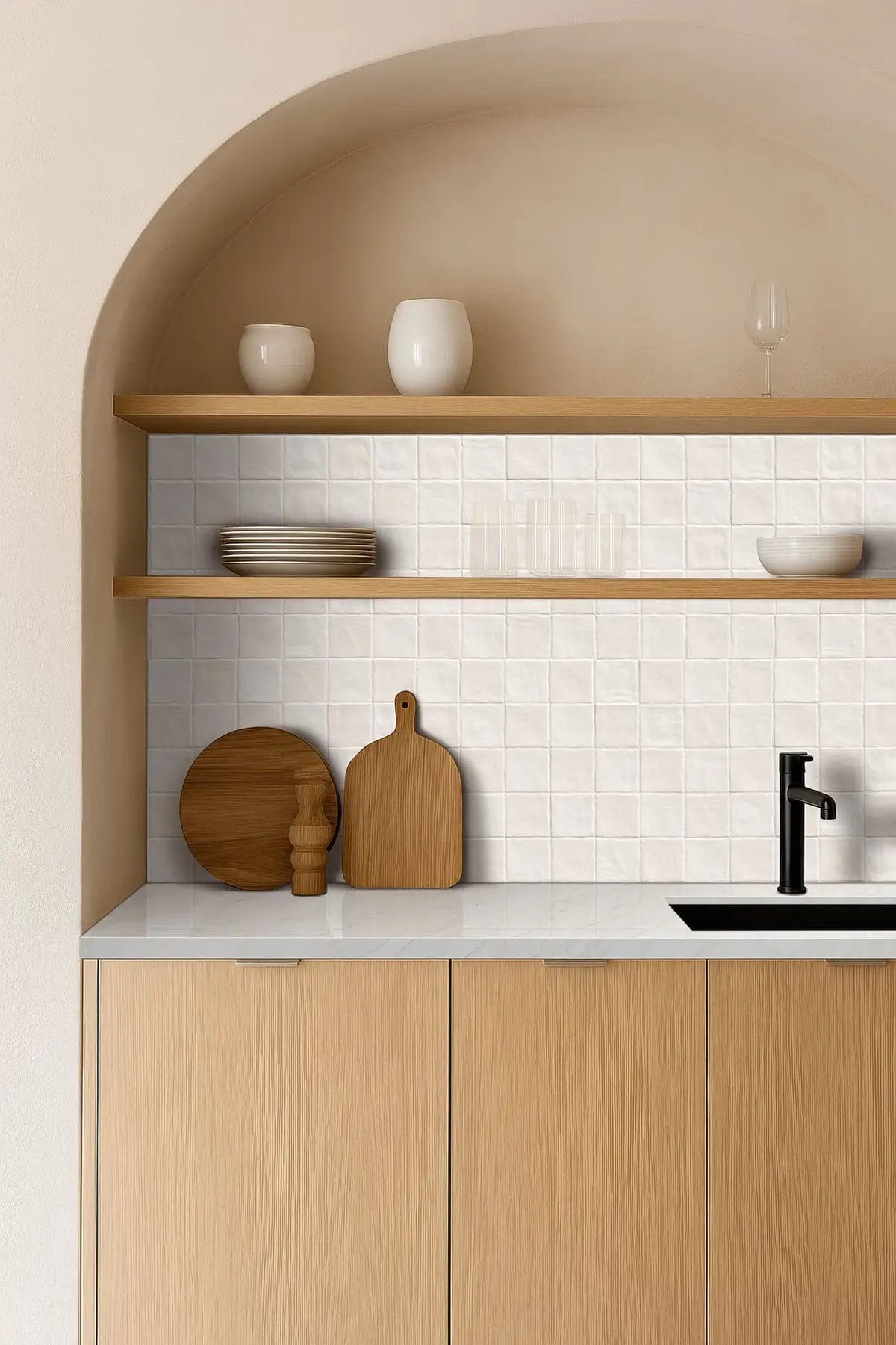 Zest Sand Tile 4x4 Satin Ceramic Mosaics 2.5x8 by MSI Surfaces