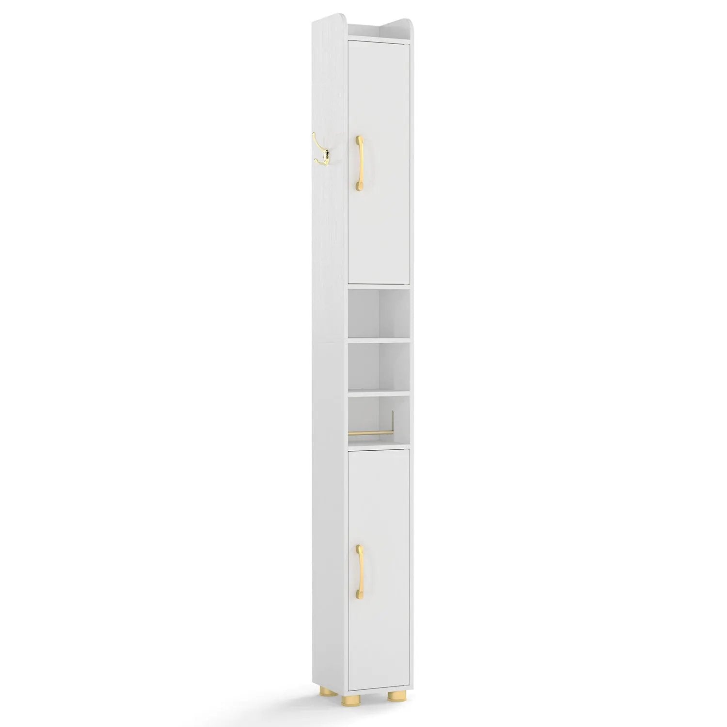 Narrow Bathroom Storage Cabinet with Shelves & Paper Holder by DirectDeals