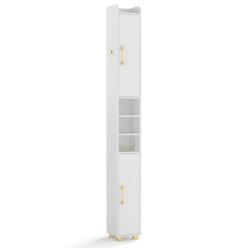 Narrow Bathroom Storage Cabinet with Shelves & Paper Holder by DirectDeals