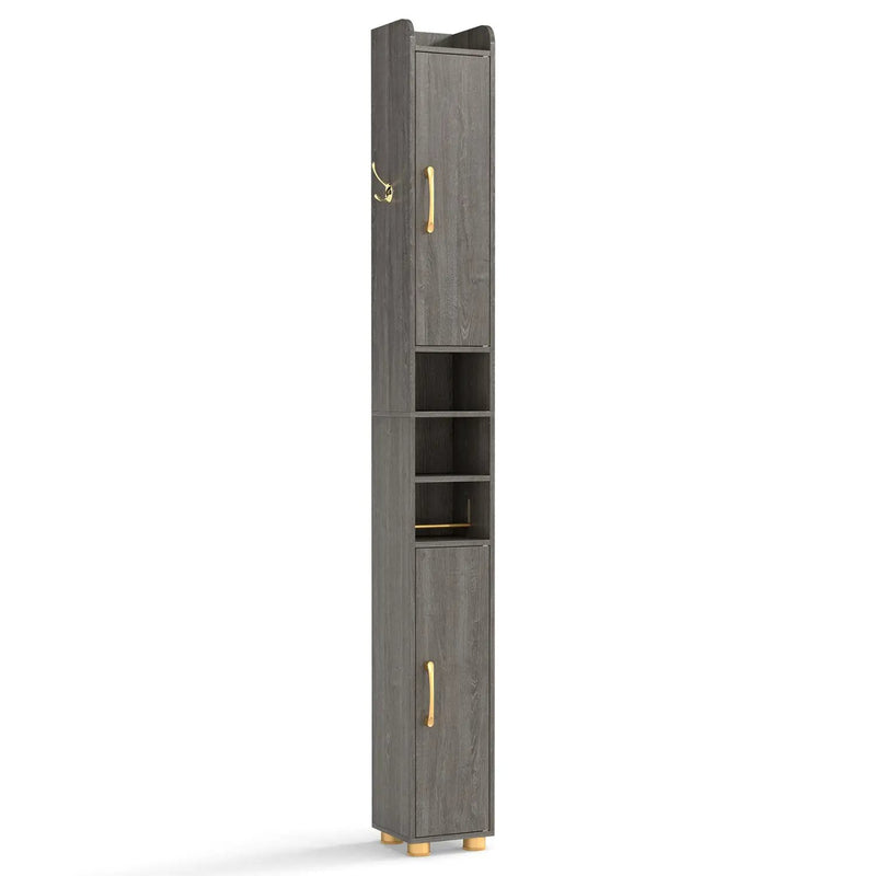 Narrow Bathroom Storage Cabinet with Shelves & Paper Holder by DirectDeals