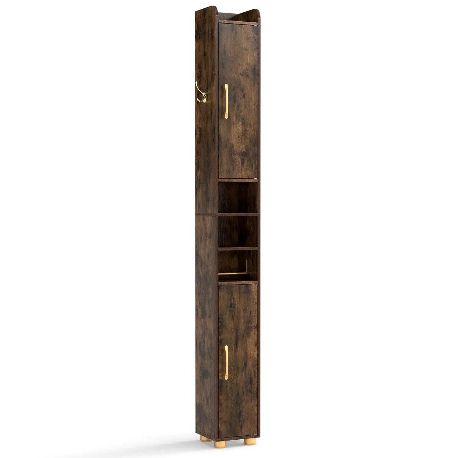 Narrow Bathroom Storage Cabinet with Shelves & Paper Holder by DirectDeals