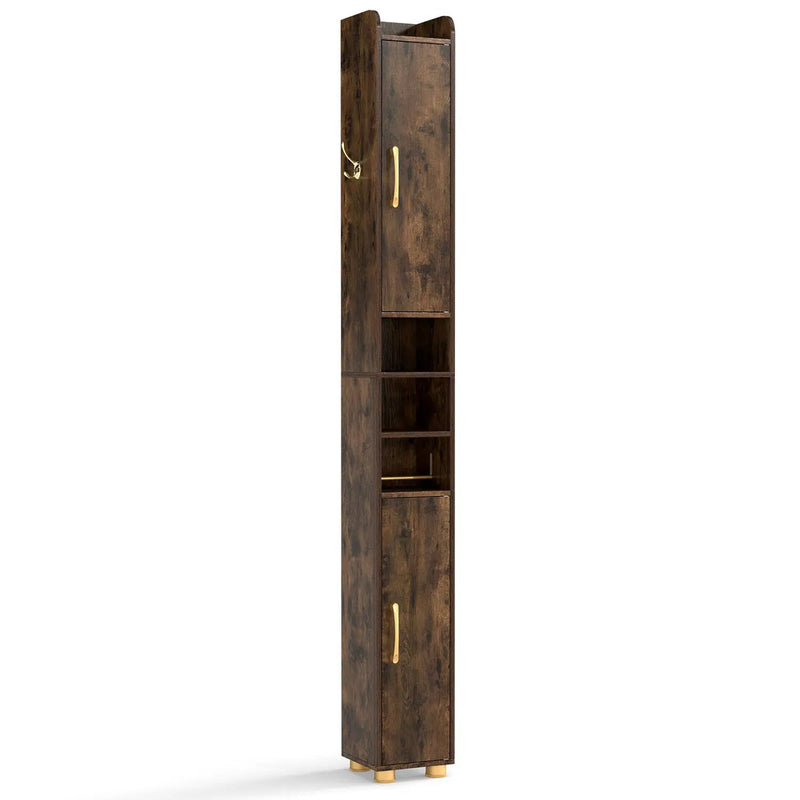 Narrow Bathroom Storage Cabinet with Shelves & Paper Holder by DirectDeals