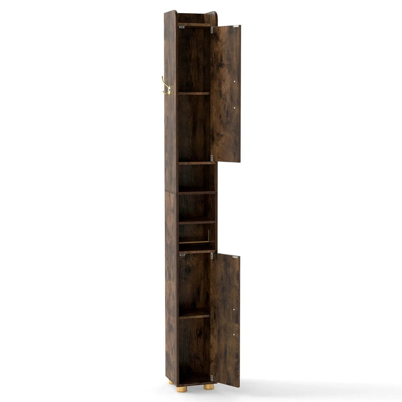 Narrow Bathroom Storage Cabinet with Shelves & Paper Holder by DirectDeals