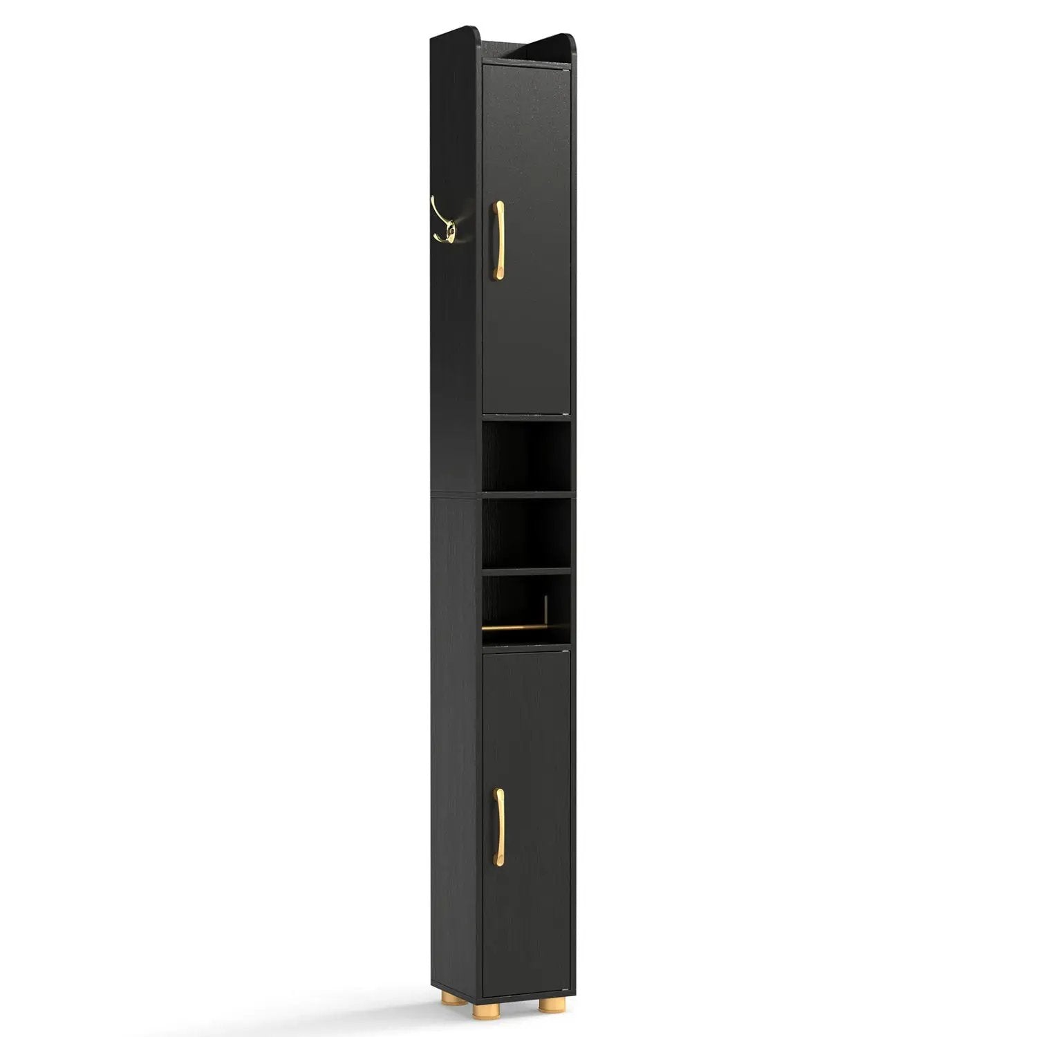 Narrow Bathroom Storage Cabinet with Shelves & Paper Holder by DirectDeals