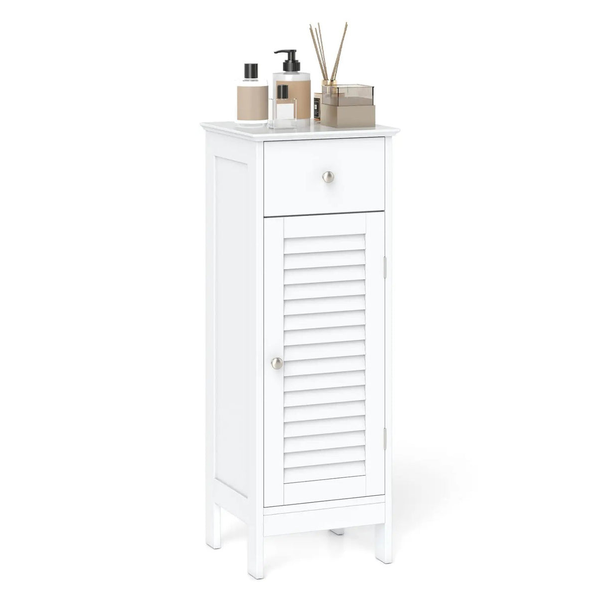 Narrow Bathroom Storage Cabinet with Adjustable Shelf & Drawer by DirectDeals