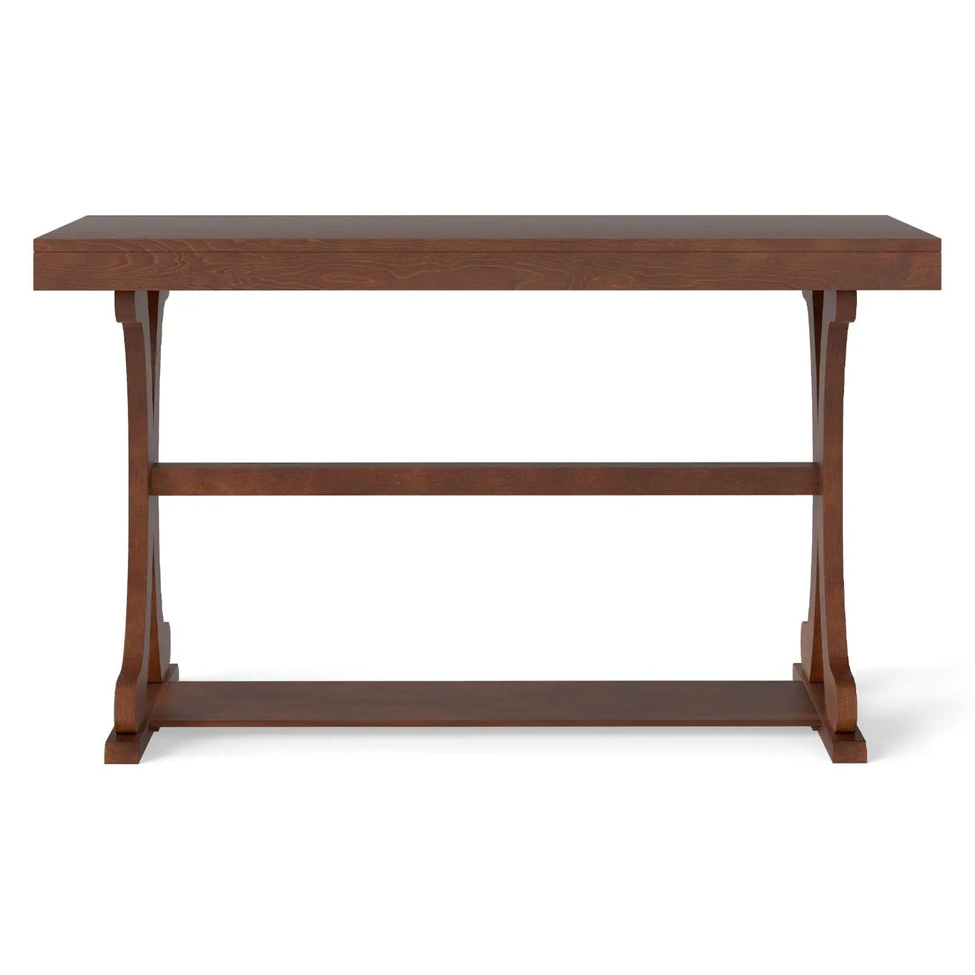 Narrow Console Table Vintage 52 Inch Long with Open Storage Shelf by DirectDeals