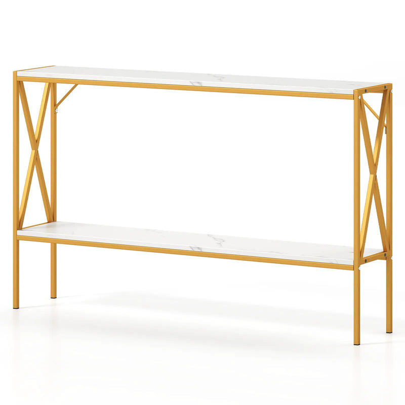 Narrow Console Table 2-Tier Entryway Table with Storage by DirectDeals