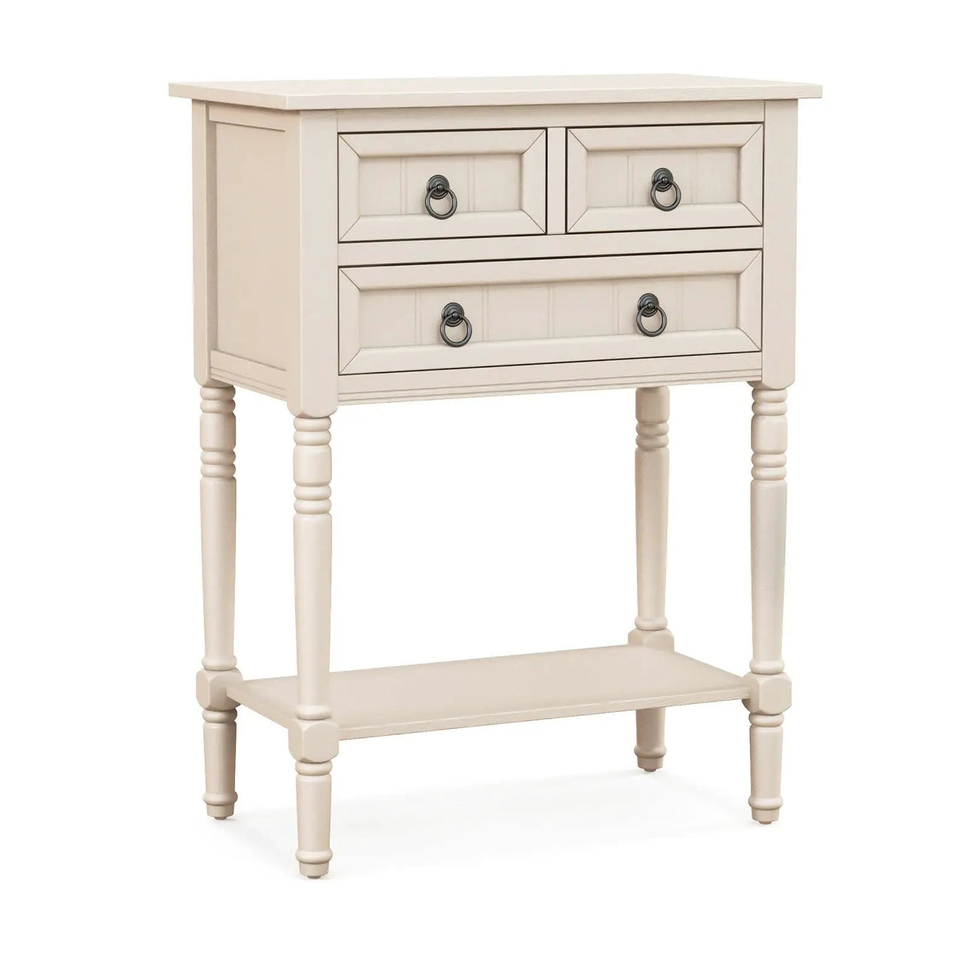 Narrow Console Table with 3 Storage Drawers and Open Bottom Shelf by DirectDeals