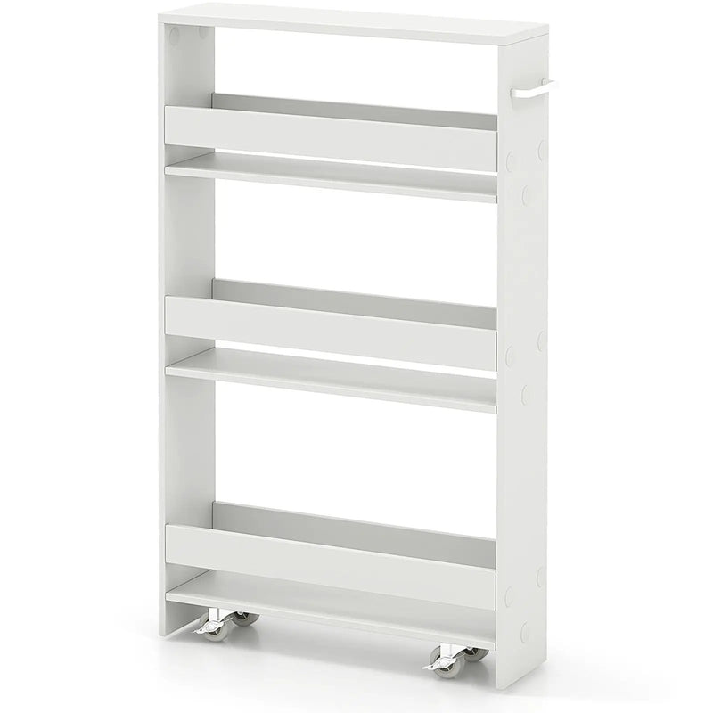 Rolling Kitchen Slim Storage Cart Mobile Shelving Organizer with Handle by DirectDeals