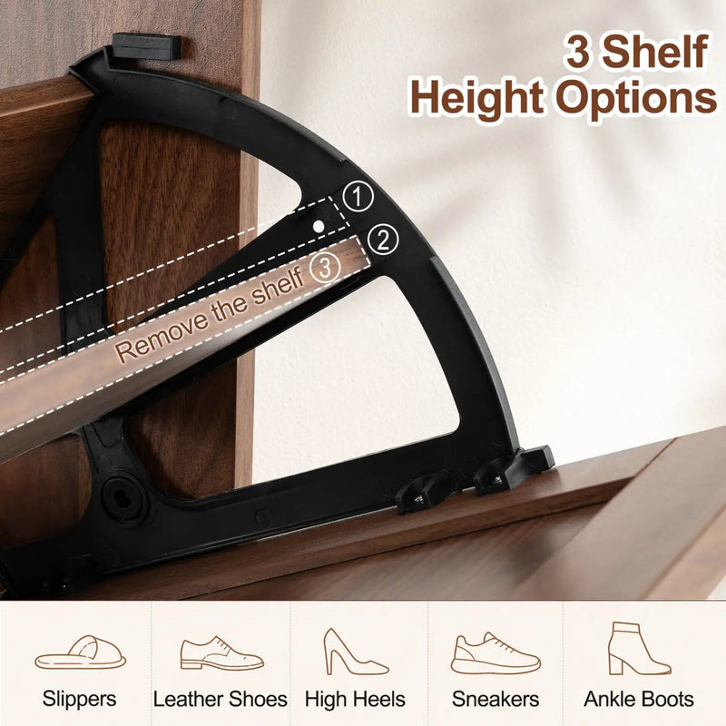 Narrow Shoe Cabinet with Flip Drawers and Adjustable Shelves by DirectDeals