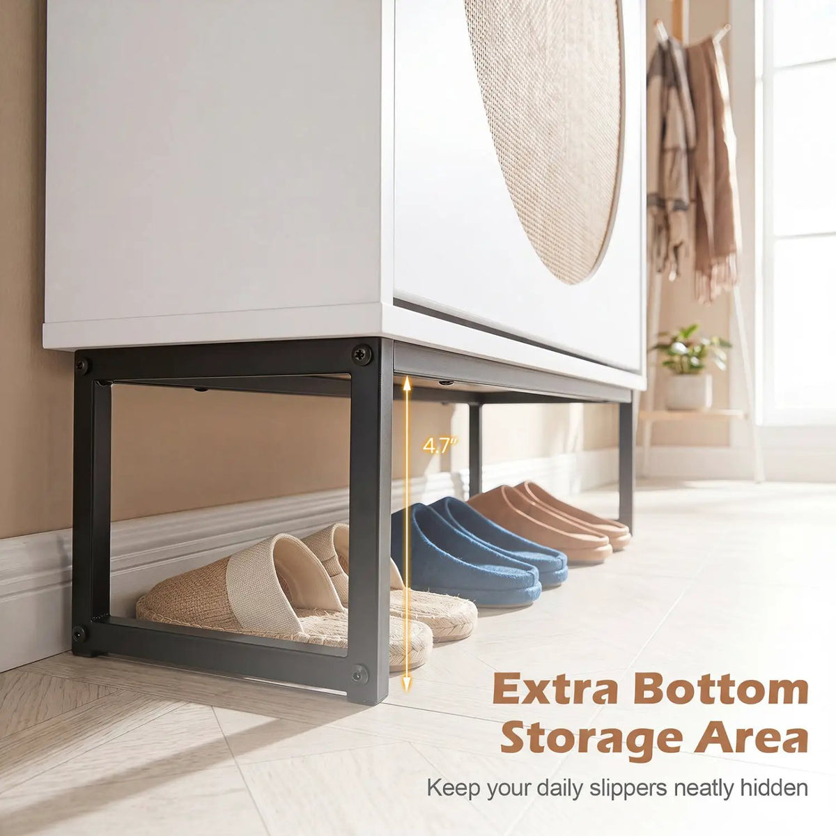 Narrow Shoe Storage Cabinet with Flip Drawers & Shelves, photo 16 of 16