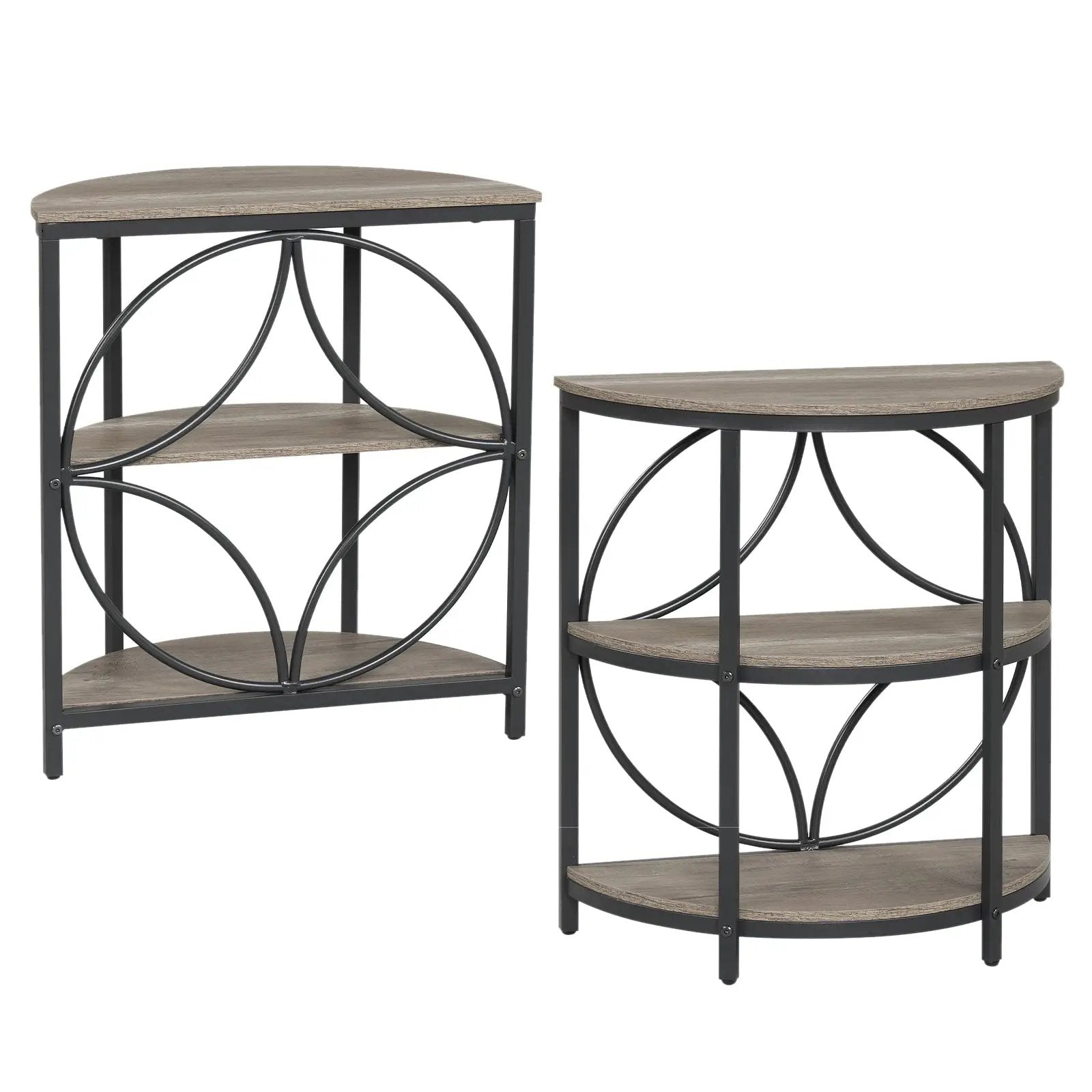 Narrow Side Table with Study Metal Frame and Storage Shelves by DirectDeals