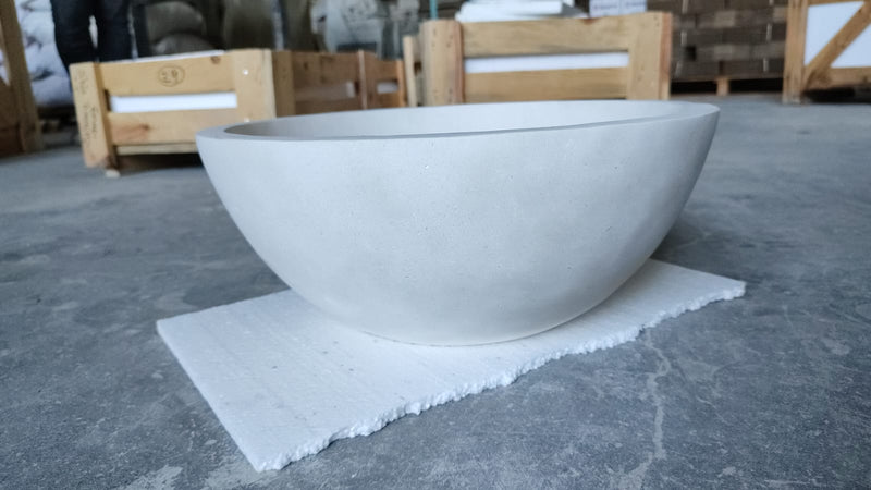 Natural Stone Classic Limestone Vessel Sink (D)15" (H)6" by GobekDesign