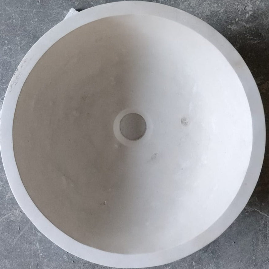 Natural Stone Classic Limestone Vessel Sink (D)15" (H)6" by GobekDesign