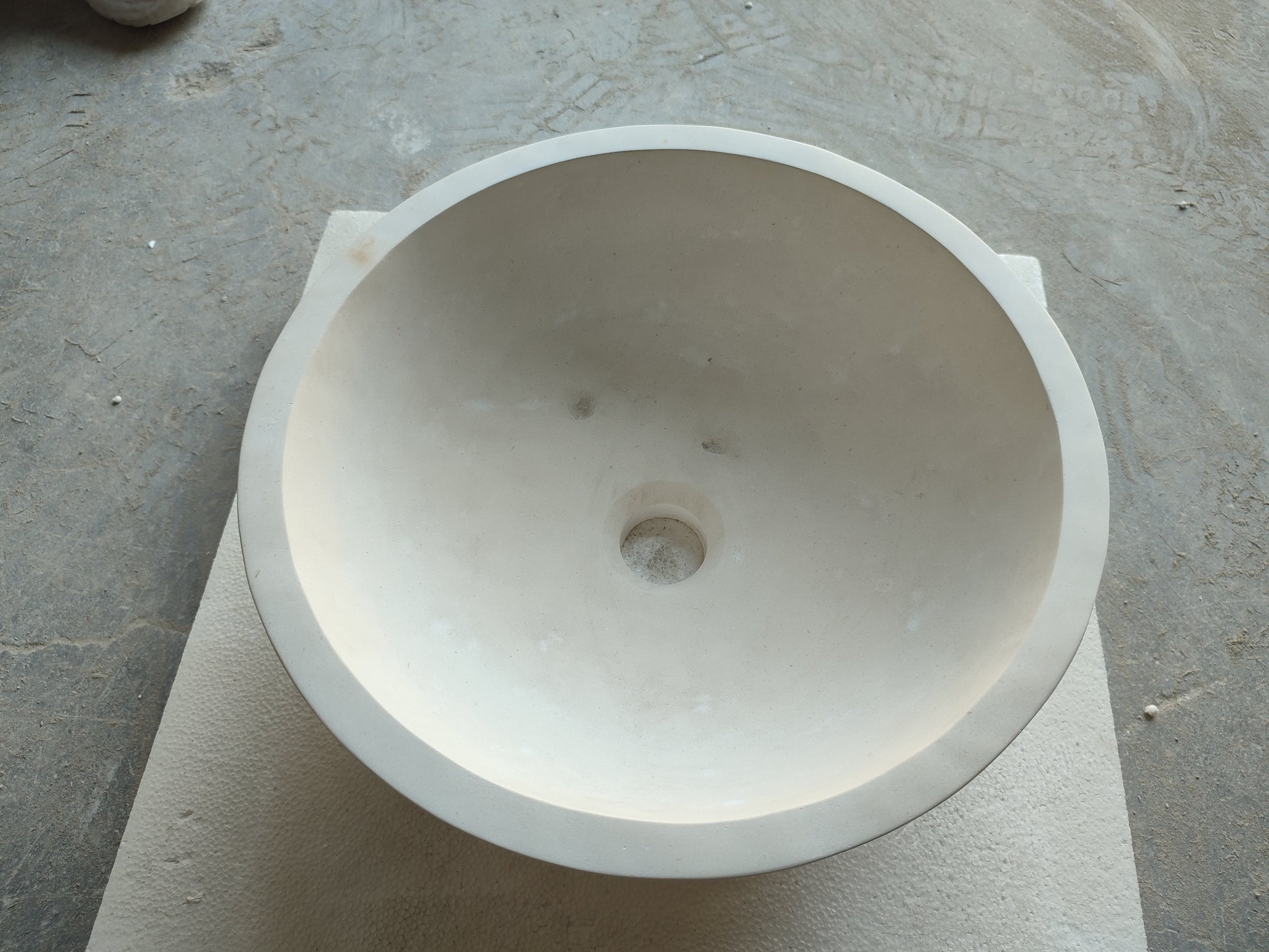 Natural Stone Classic Limestone Vessel Sink (D)15" (H)6" by GobekDesign