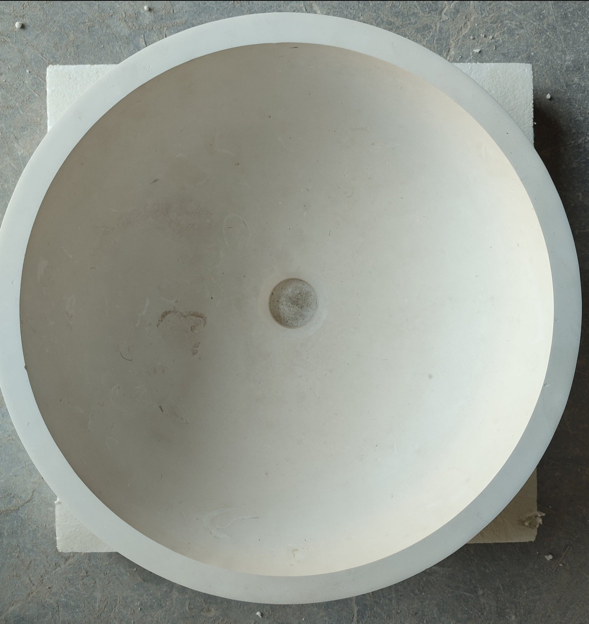Natural Stone Round Classic Limestone Vessel Sink (D)17" (H)8" by GobekDesign