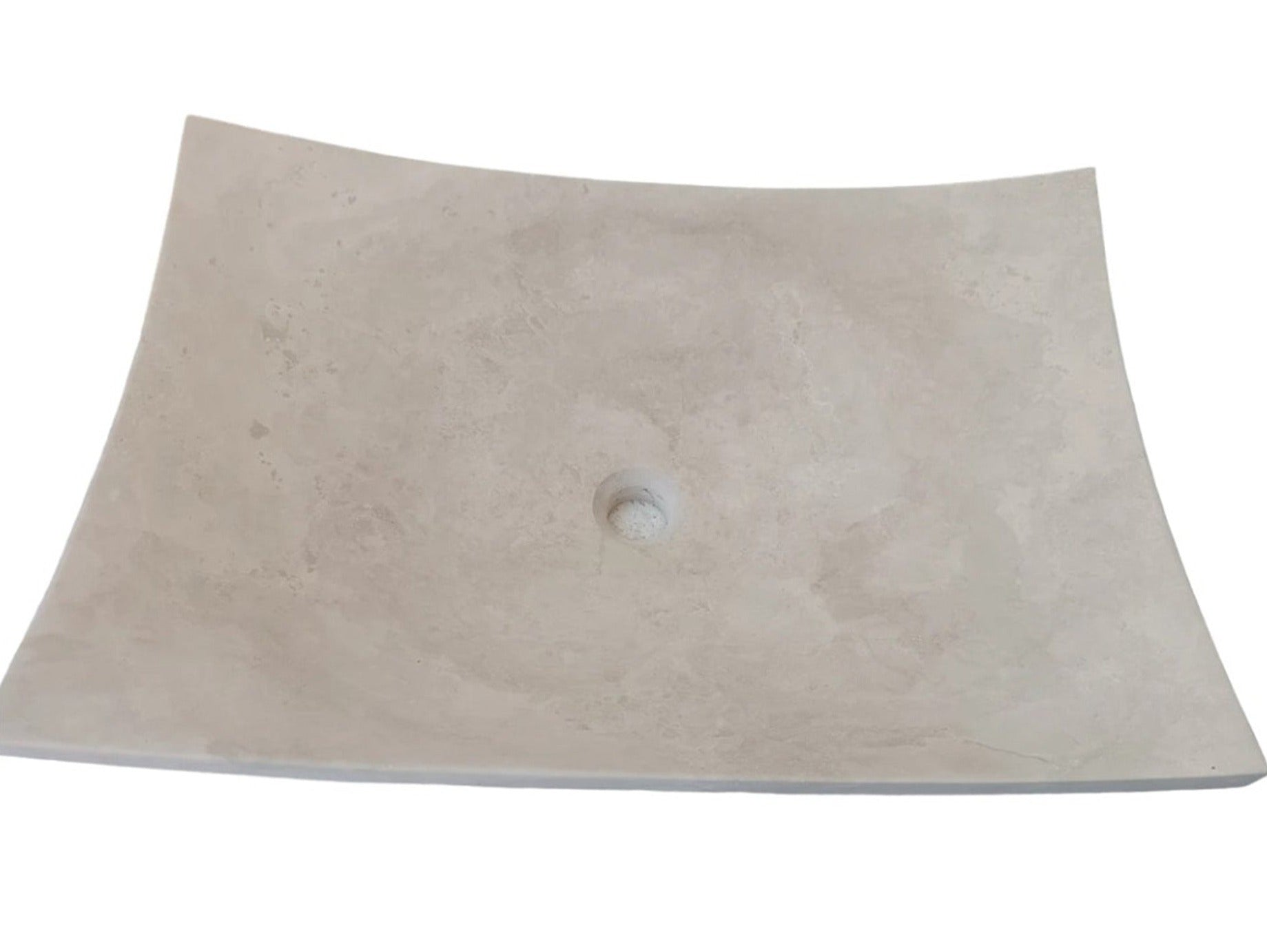 Natural Stone Light Travertine Unique Modern Special Design Customizable Vessel Sink (W)25.6" (L)17.7" (H)4.7" by GobekDesign
