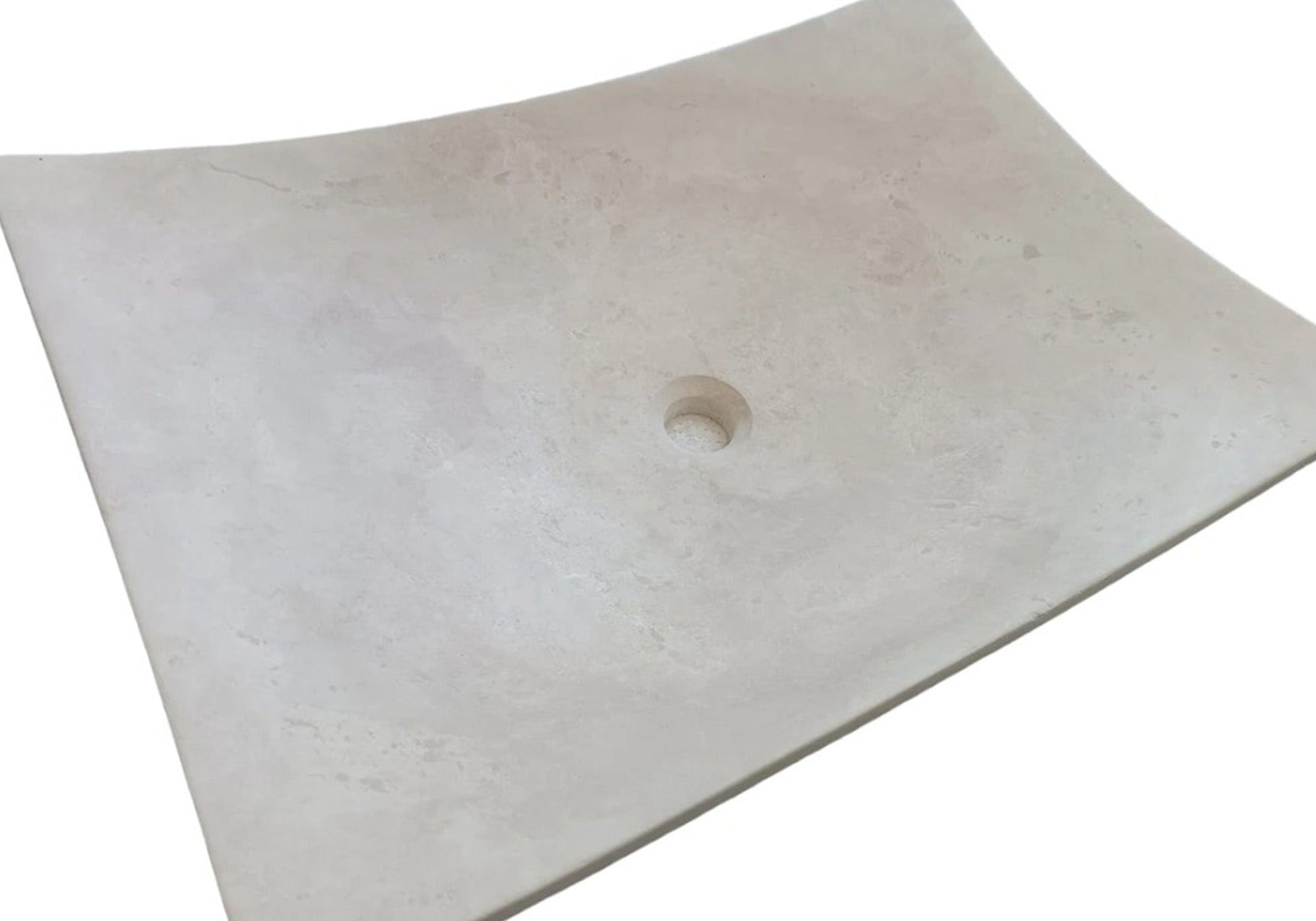 Natural Stone Light Travertine Unique Modern Special Design Customizable Vessel Sink (W)25.6" (L)17.7" (H)4.7" by GobekDesign