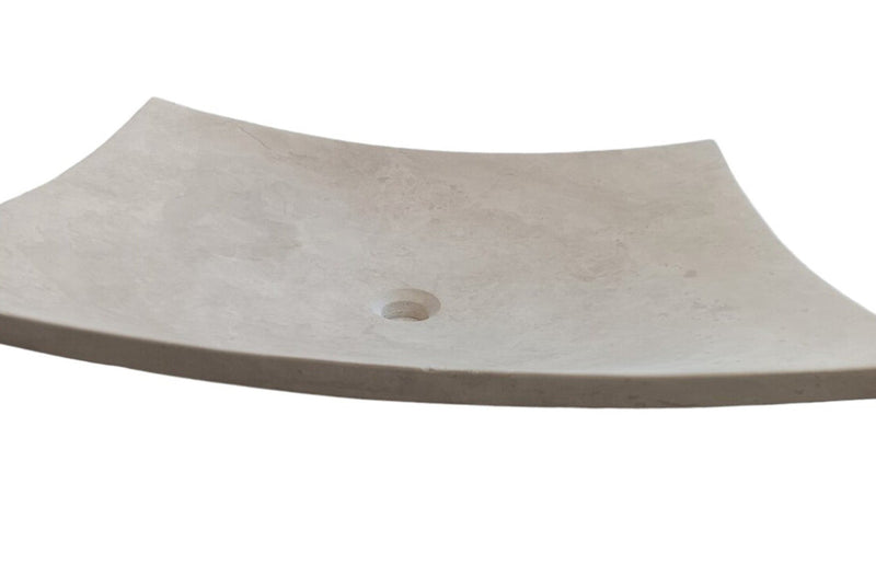 Natural Stone Light Travertine Unique Modern Special Design Customizable Vessel Sink (W)25.6" (L)17.7" (H)4.7" by GobekDesign