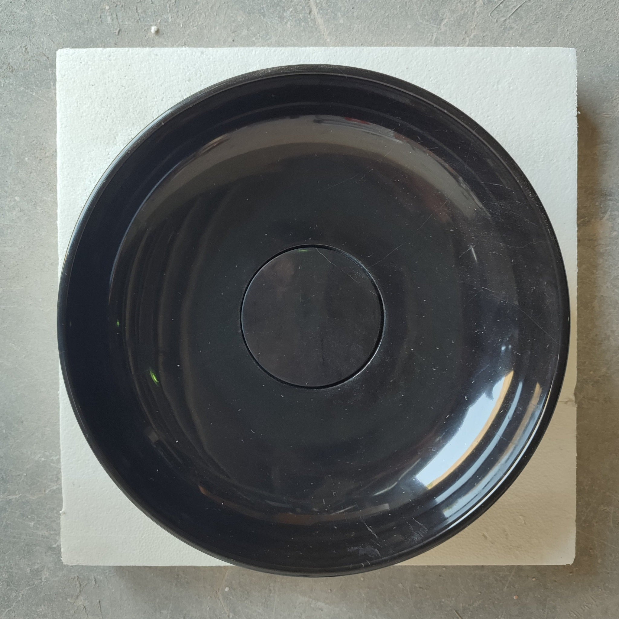 Natural Stone Toros Black Marble Above Counter Vessel Sink Polished (D)16" (H)5" by GobekDesign
