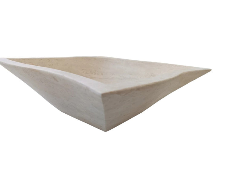 Natural Stone Travertine Unique Modern Special Design Vessel Sink (W)17.7" (L)17.7" (H)5.9" by GobekDesign