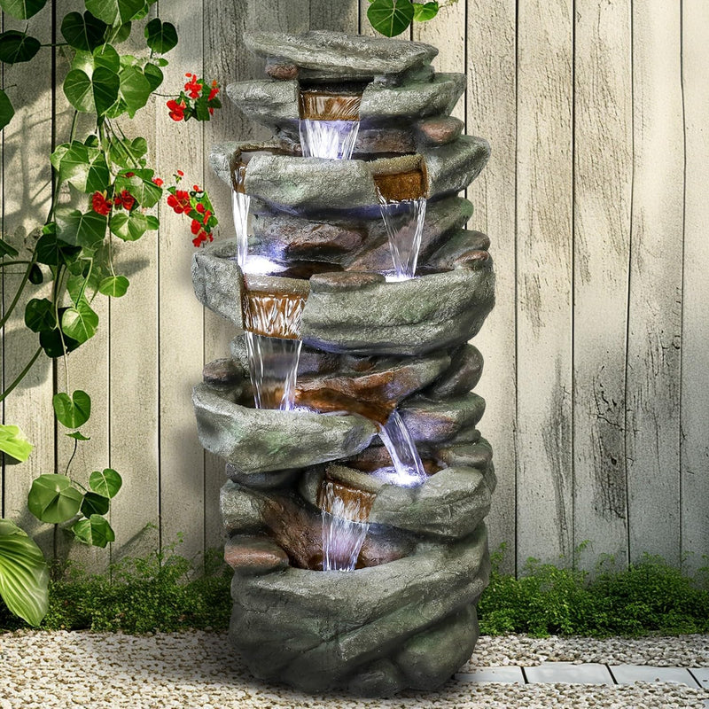 Resin Overhanging Ledge Rock Waterfall Fountain Outdoor, photo 2 of 5