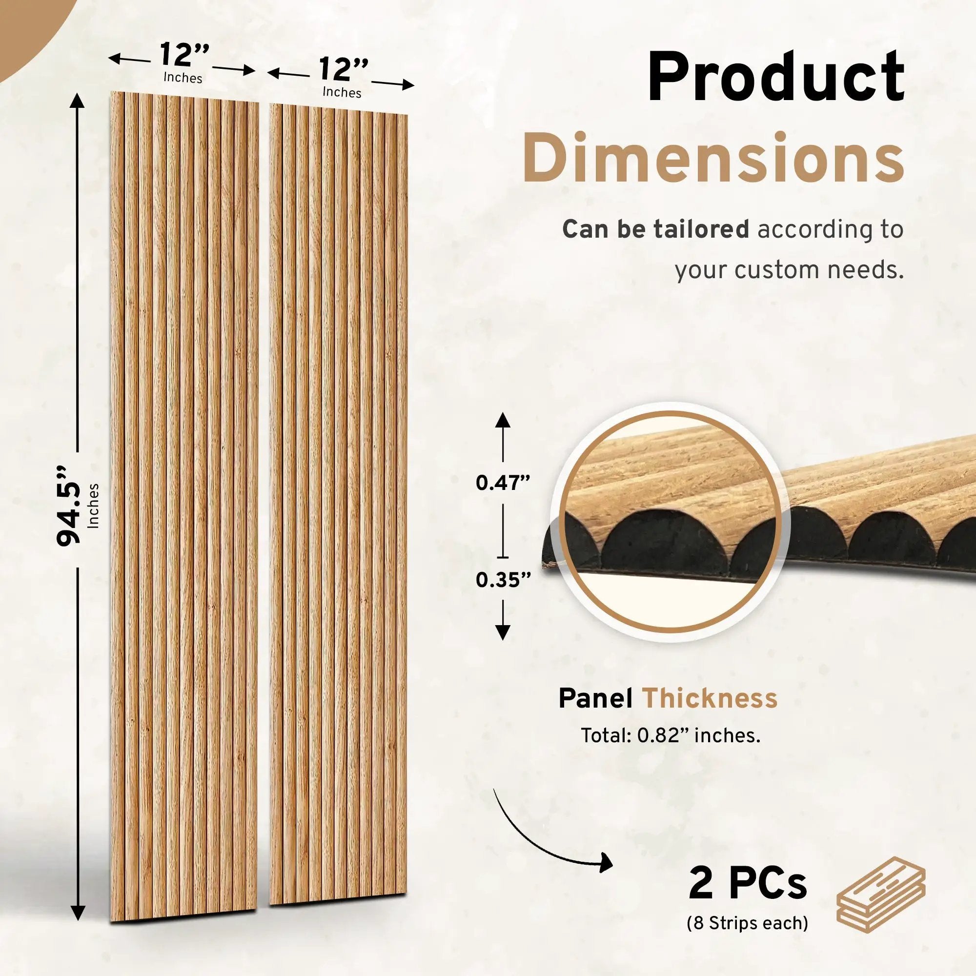 2-Pack Flexible Fluted Wall Panels – Natural by Dogberrycollections