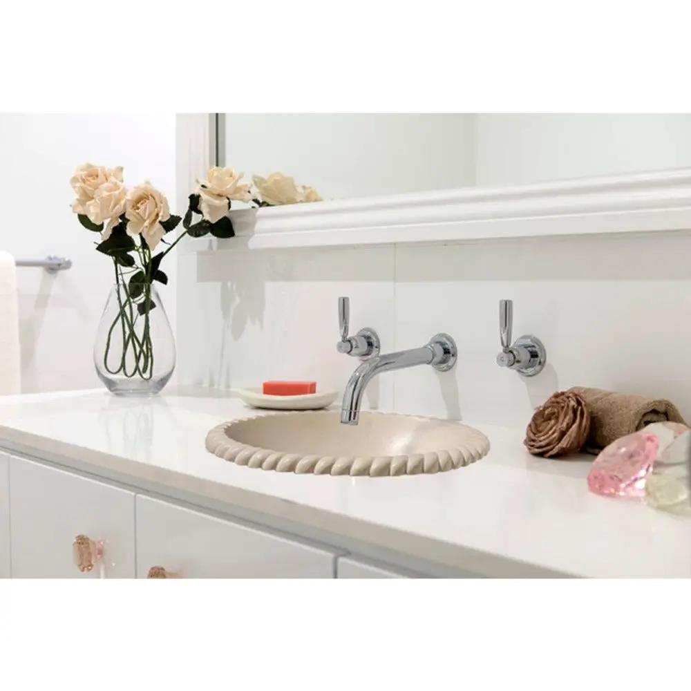 Natural Stone Champagne Limestone Vessel Sink - 22x18x6 Inch by GobekDesign