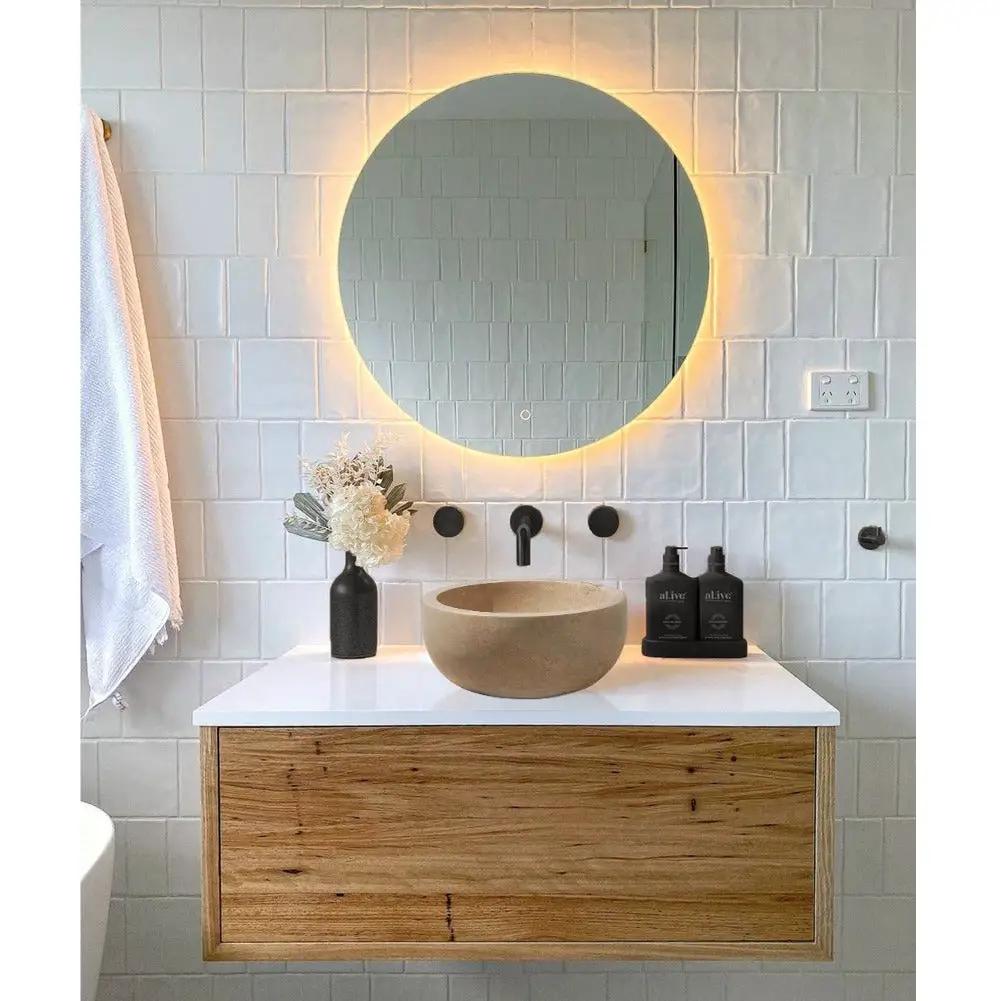 Natural Stone Turkish Travertine Vessel Sink 14 Inch Diameter 6 Inch Height Classic by GobekDesign