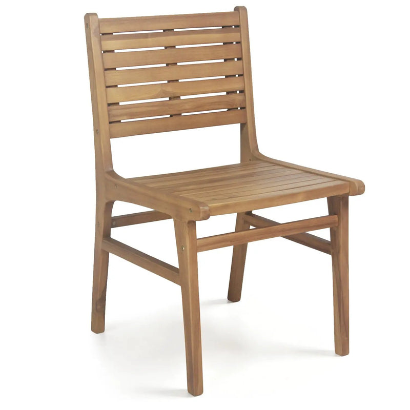 Teak Wood Patio Dining Chair with Slanted Back by DirectDeals