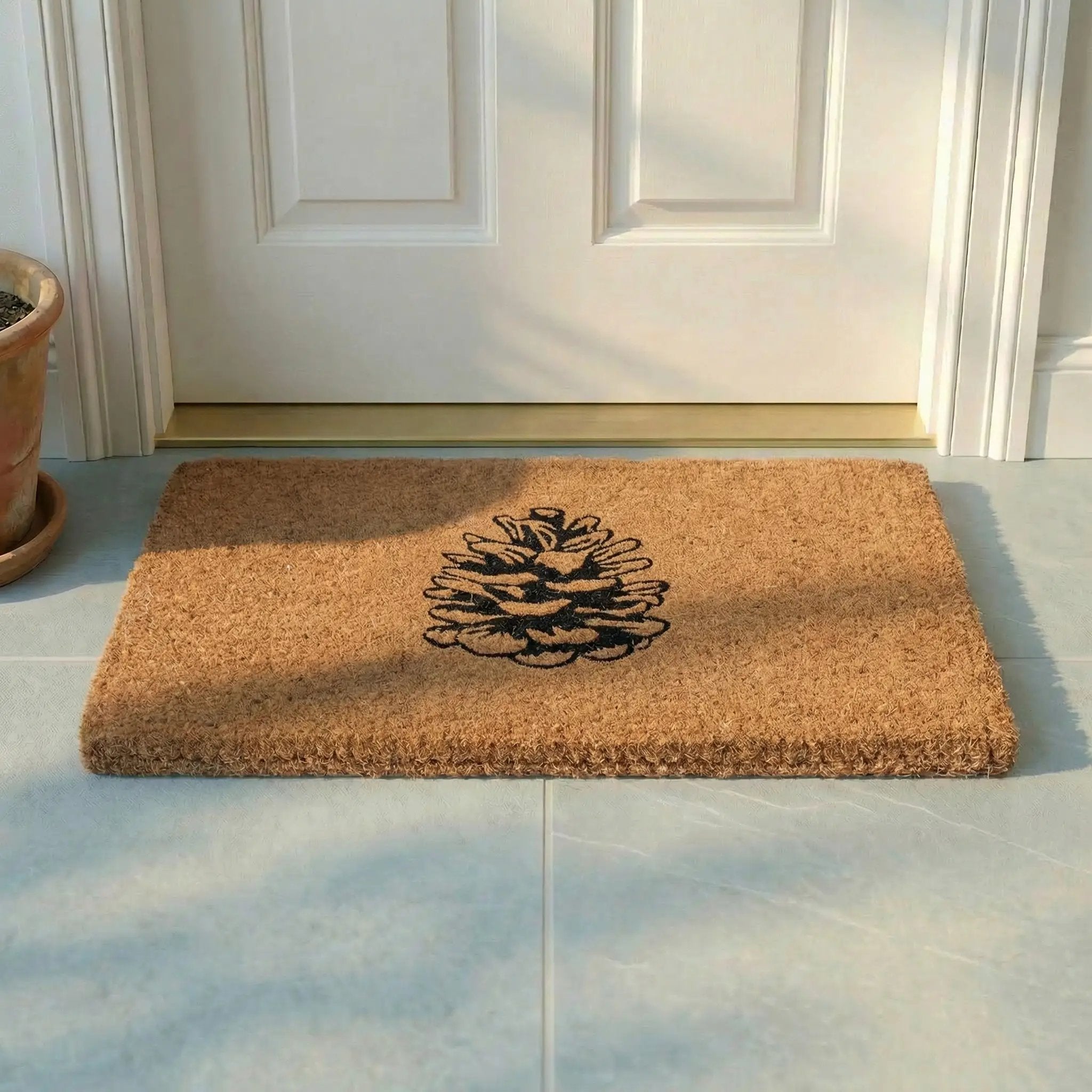 Nature Lover Pine Cone Coir Doormat by Fab Habitat
