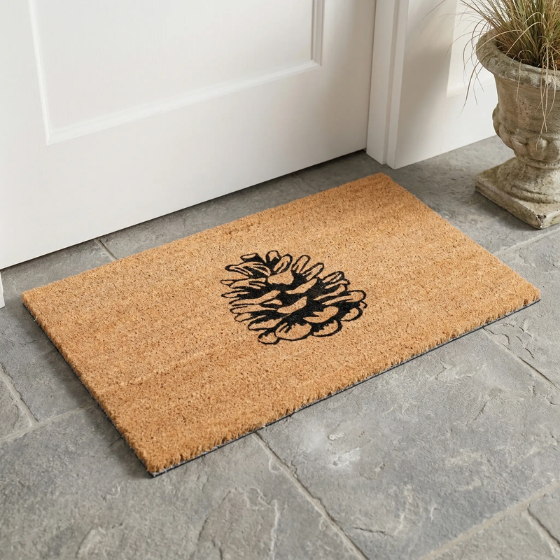 Nature Lover Pine Cone Coir Doormat by Fab Habitat