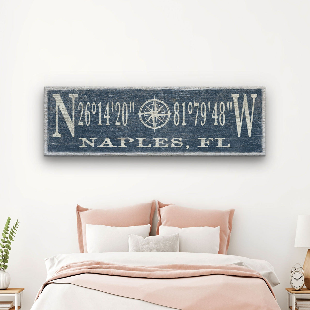 Personalized Coordinates Compass Rose Canvas Sign, photo 2 of 14