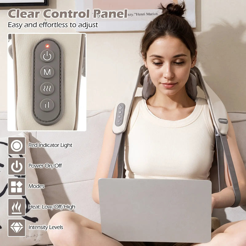 Neck Shoulder Massager 4D Deep Tissue Kneading Shiatsu Massage Machine by DirectDeals