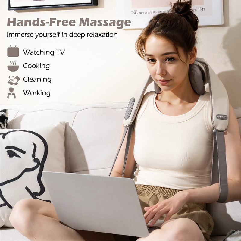 Neck Shoulder Massager 4D Deep Tissue Kneading Shiatsu Massage Machine by DirectDeals