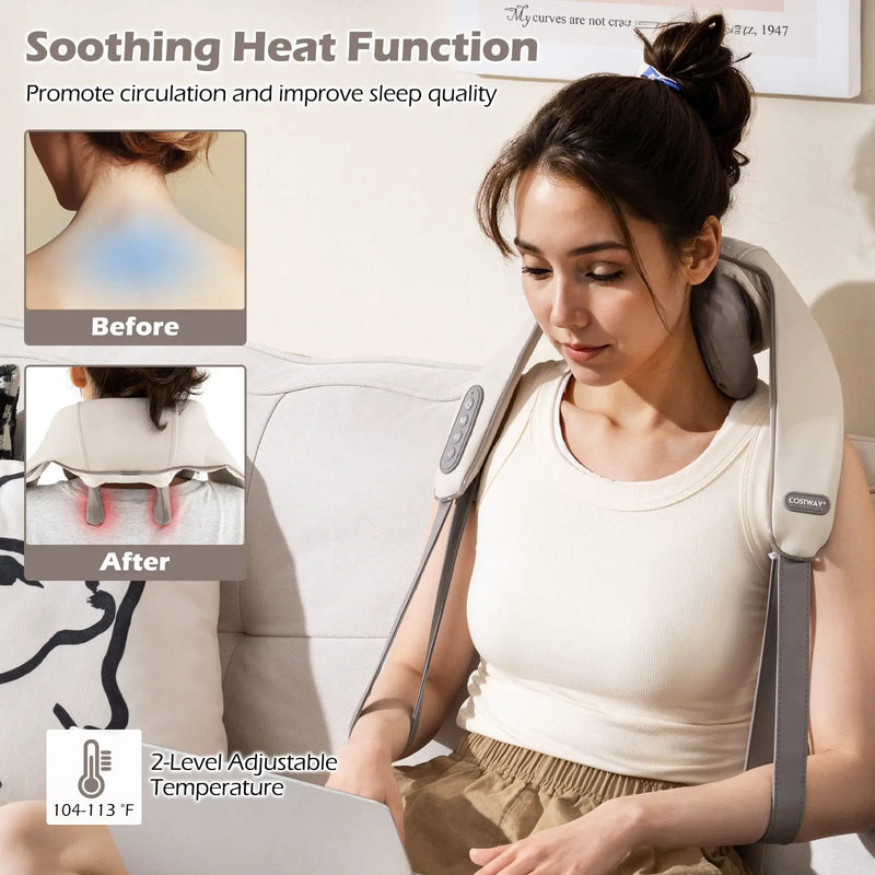 Neck Shoulder Massager 4D Deep Tissue Kneading Shiatsu Massage Machine by DirectDeals
