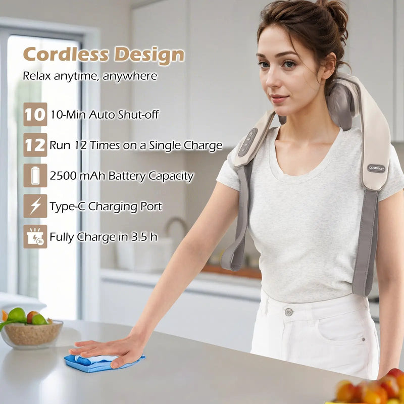 Neck Shoulder Massager 4D Deep Tissue Kneading Shiatsu Massage Machine by DirectDeals