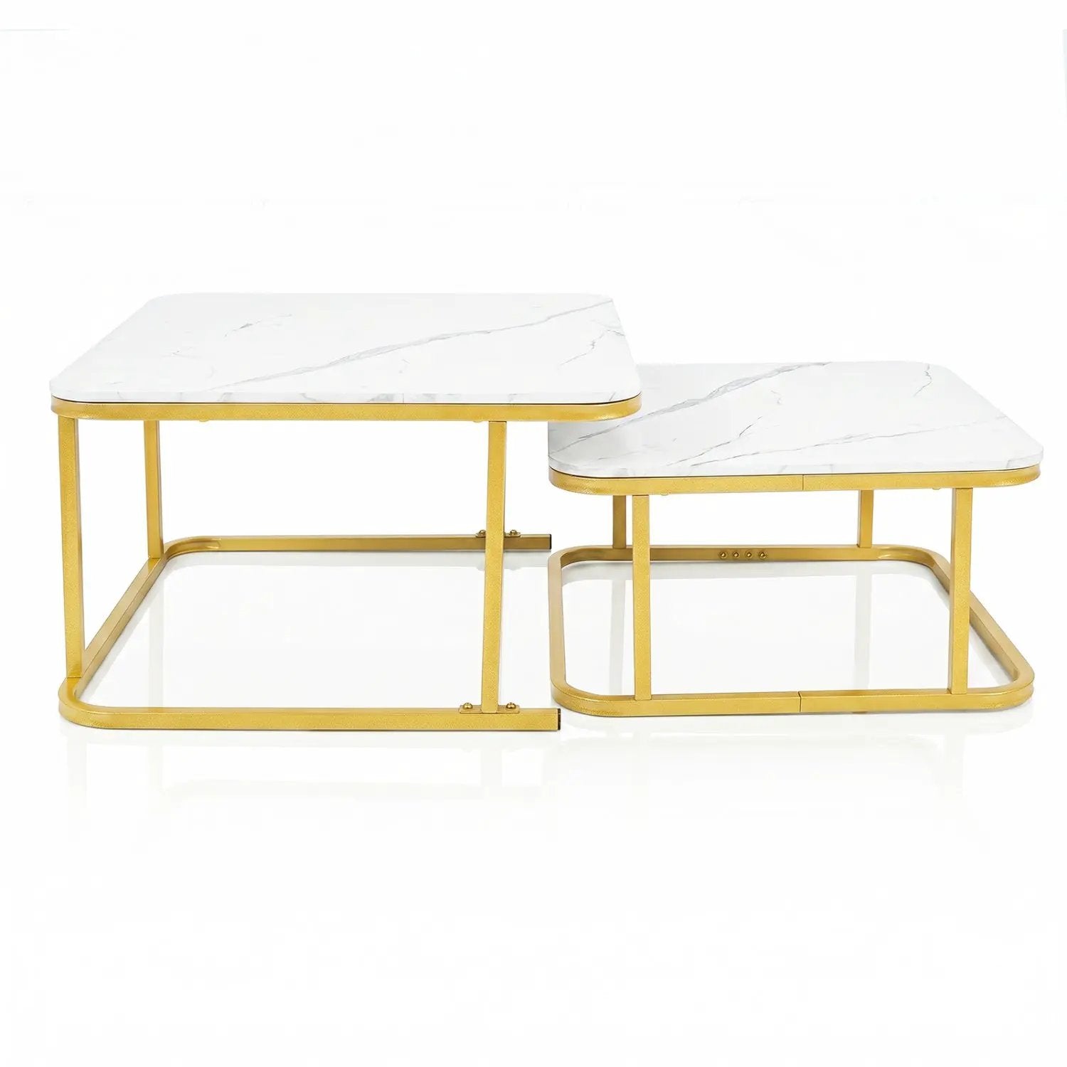 Nesting Coffee Table Set of 2 with Faux Marble Top by DirectDeals