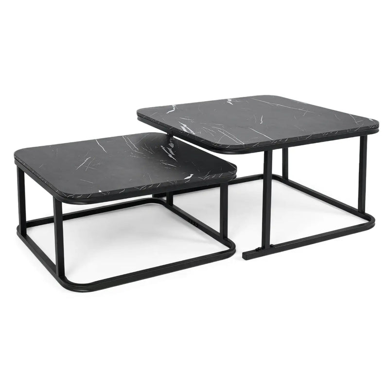 Nesting Coffee Table Set of 2 with Faux Marble Top by DirectDeals