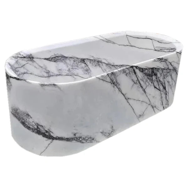 New York Marble Bathtub Hand-carved from Solid Marble Block (W)32" (L)73" (H)24" by GobekDesign
