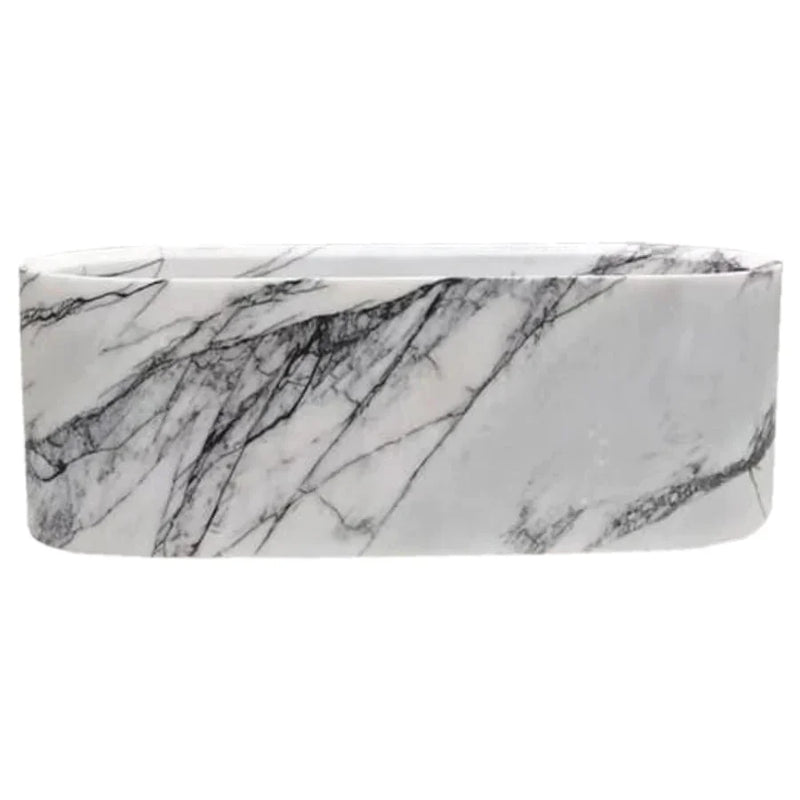 New York Marble Bathtub Hand-carved from Solid Marble Block (W)32" (L)73" (H)24" by GobekDesign