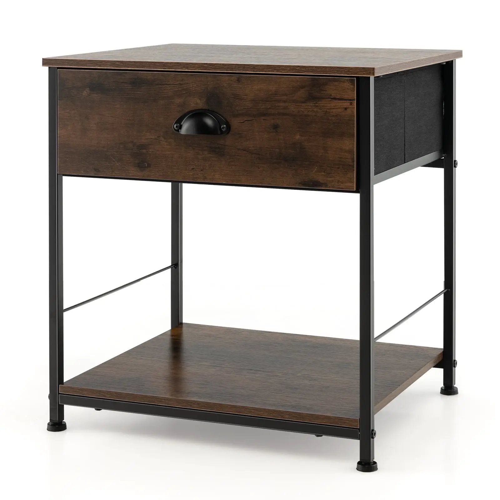 2 Tiers Nightstand with Open Storage Shelf for Living Room Bedroom by DirectDeals